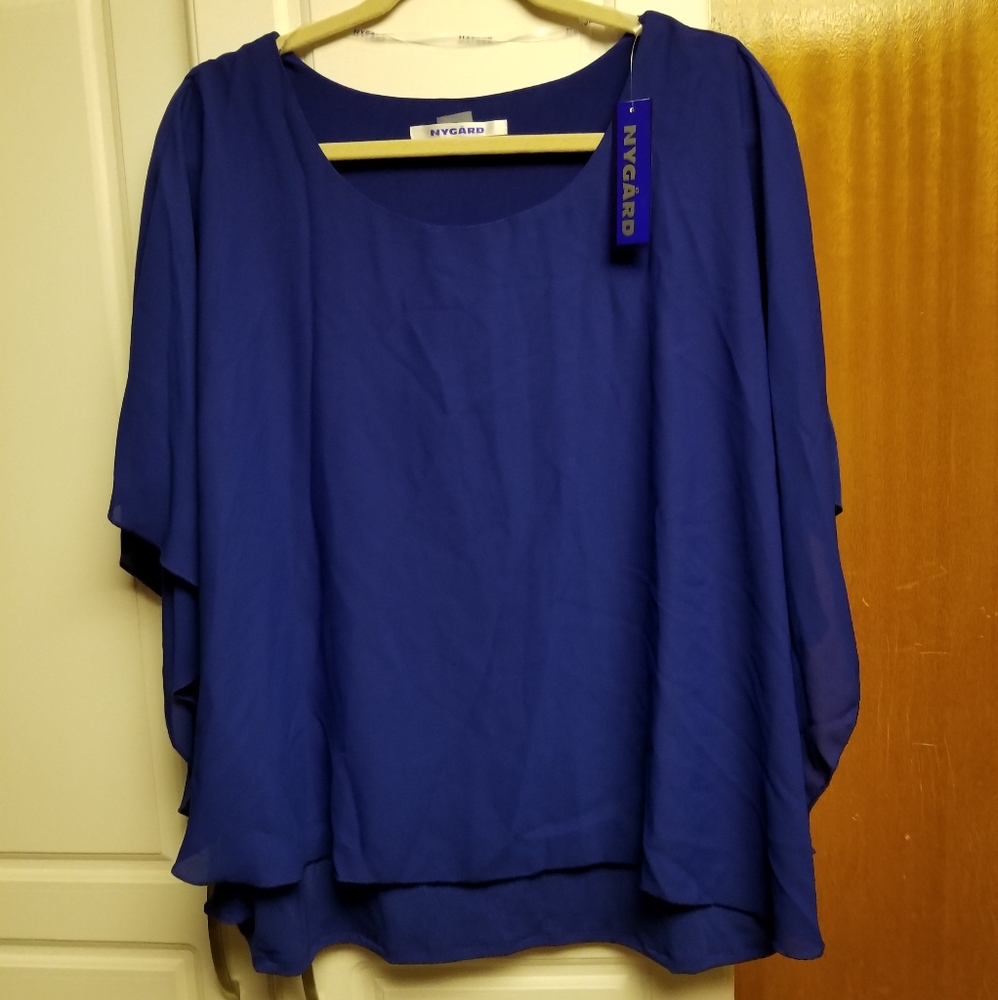👙Nygard stretch tank top with sheer cape overlay